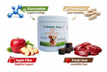 Load image into Gallery viewer, Paws Hip &amp; Joint Dog Soft Chews –Scientifically formulated, Glucosamine, Chondroitin, MSM, Turmeric, Treats, Pet, Relief –Joint Support for Mobility, Liver - Made in USA, 60 ct.
