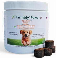 Load image into Gallery viewer, Paws Hip &amp; Joint Dog Soft Chews –Scientifically formulated, Glucosamine, Chondroitin, MSM, Turmeric, Treats, Pet, Relief –Joint Support for Mobility, Liver - Made in USA, 60 ct.
