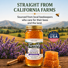 Load image into Gallery viewer, Farmbly Raw Honeycomb in Honey – California Sage Blossom Honey, 16 oz Glass Jar
